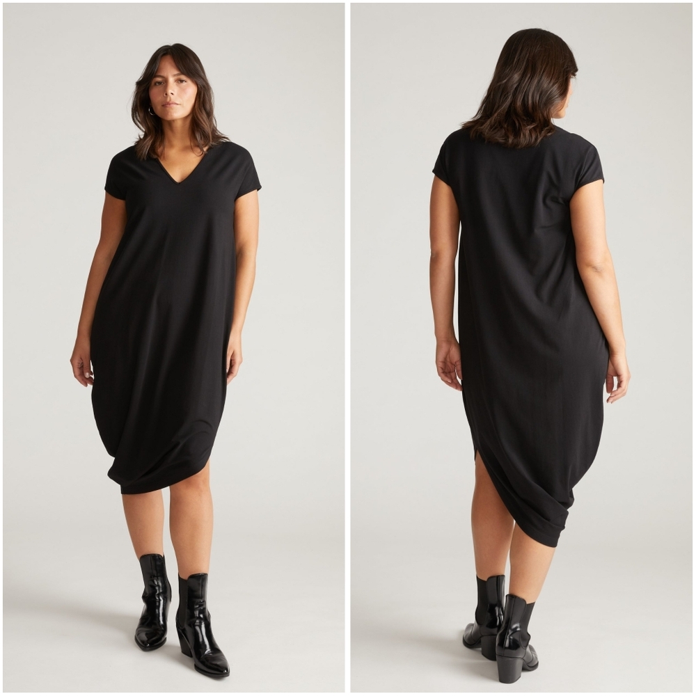 Universal Standard Black Iconic Geneva V-neck Dress 14/16